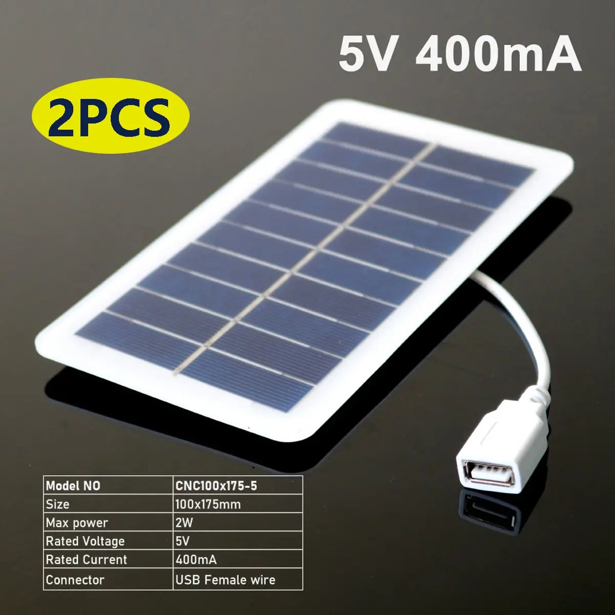 Solar Charger Panel 5.5V 300/400/800mA Output USB 1.5W 2W 4W 1.65W Callipson