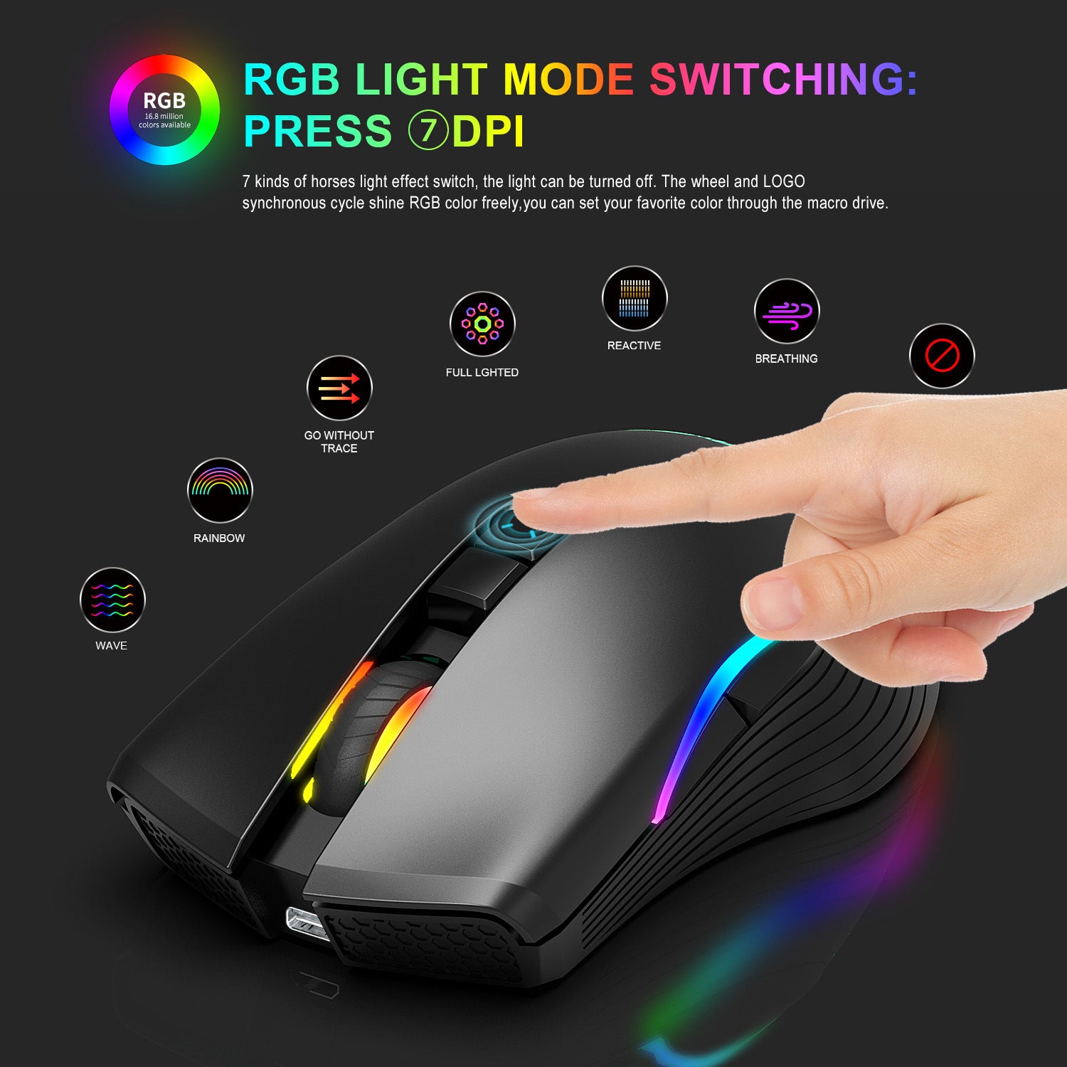 TYPE-C Interface Seven-button Gaming RGB Luminous Mouse Callipson