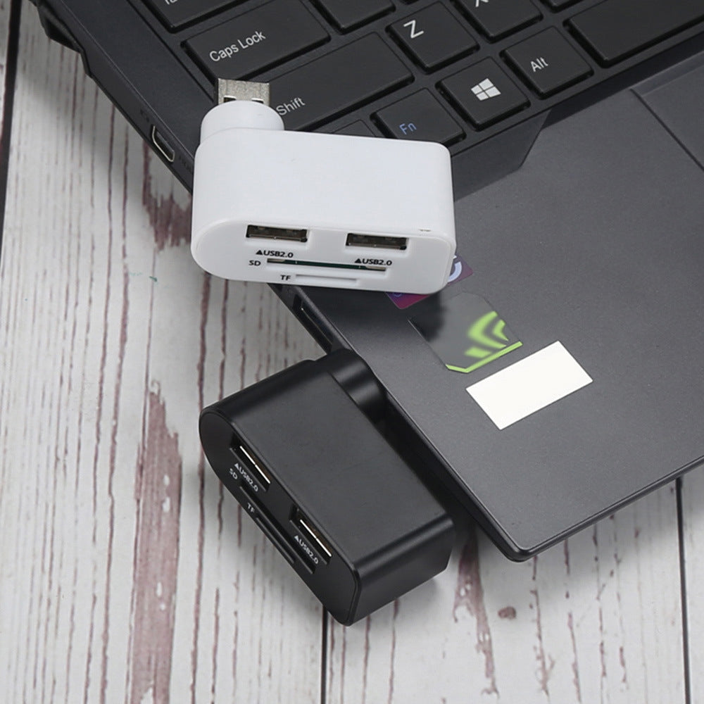 Rotating USB 2.0HUB hub  multi-function card reader splitter one drag three port docking station Callipson