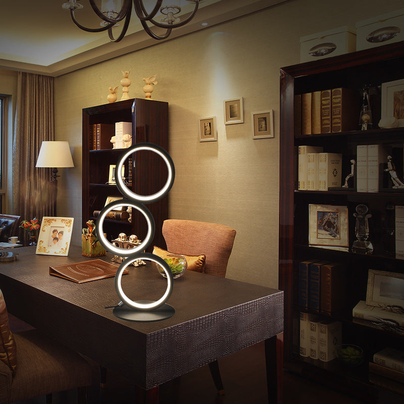 Circle Personality Three-tone Light LED Eye Protection Table Lamp Callipson