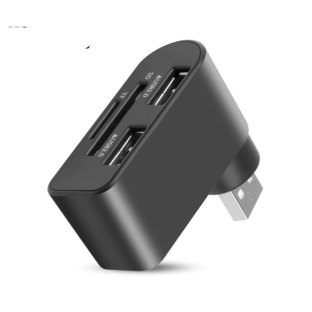 Rotating USB 2.0HUB hub  multi-function card reader splitter one drag three port docking station Callipson